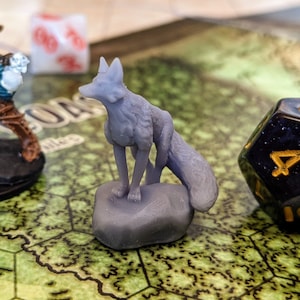 Fox Miniature | 3D Printed Tabletop Companion | Makes a great pet for D&D, Pathfinder, and more!