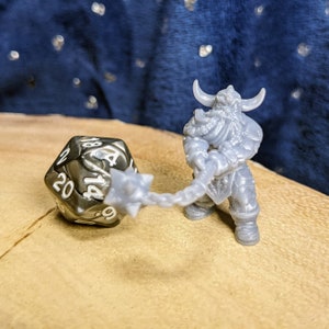 Dwarven Flail Fighter Miniature: 3D Printed Berserker for D&D