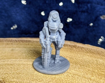 Warforged Gunslinger Miniature: 3D Printed Resin Android Assassin