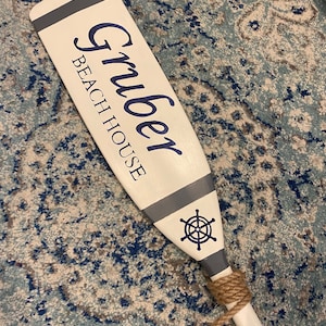 Personalized Wooden Oar Paddle - Last Names, Mongram. Lakehouse Beach House
