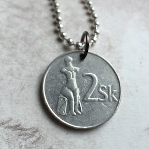 1993 SLOVENSKA REPUBLIC coin pendent on a 24 inch ball chain necklace. BOGO Free - sellers choice