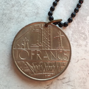 REPUBLIQUE FRANCAISE 10  francs  coin pendents w/ 24 inch ball chain necklace. BOGO Free - sellers choice