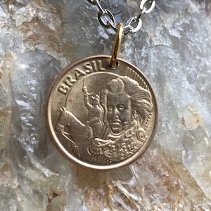 BRASIL 2010 & 2014 10 Centavos coin w/ 24 inch chain or ball necklace. BOGO Free - sellers choice