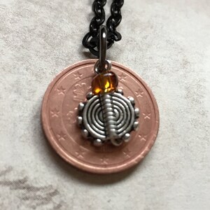 Euro 2 Cent coin with charm on a 24 inch chain necklace. BOGO Free - sellers choice