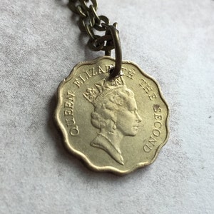 HONG KONG (1975 & 1988) coin pendent on a 24 inch chain necklace. BOGO Free - sellers choice