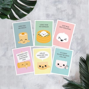 Tarjetas de bienestar - amigo - juegos de palabras - dim sum