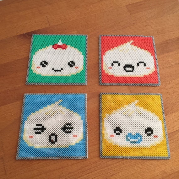 Cute Hama Beads Coaster Set Christmas Etsy