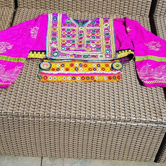 kuchi afghan dress, color pink. ethnic dress