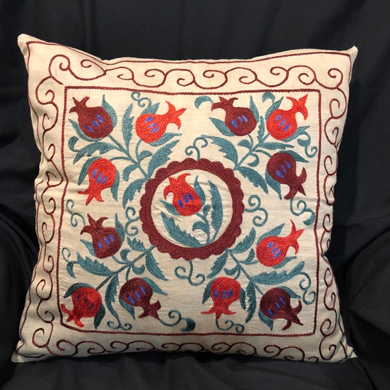 Handmade Suzani Silk Pillowcase Suzani Cushion Uzbek Suzani Etsy