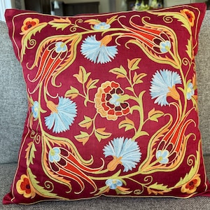 Suzani Pillowcase, Suzani Cushion, Uzbek Suzani, Decorative pillows