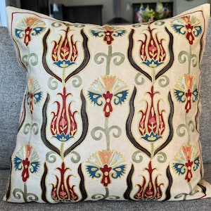 Suzani Pillowcase, Suzani Cushion, Uzbek Suzani, Decorative pillows