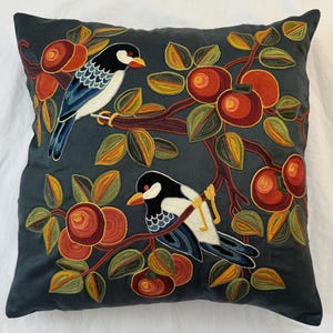 Handmade Suzani Pillow Cover: Uzbek Silk Embroidered Cushion