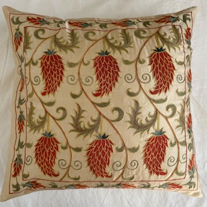 Suzani Pillowcase, Suzani Cushion, Uzbek Suzani, Decorative pillows