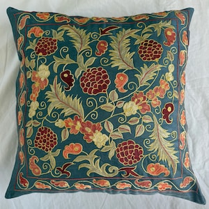 Suzani Pillowcase, Suzani Cushion, Uzbek Suzani, Decorative pillows
