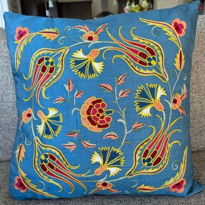 Suzani Pillowcase, Suzani Cushion, Uzbek Suzani, Decorative pillows