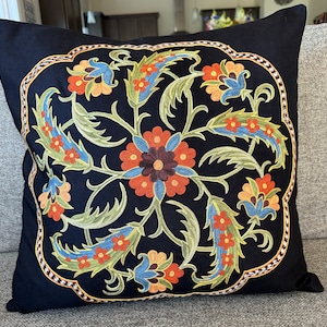 Suzani Pillowcase, Suzani Cushion, Uzbek Suzani, Decorative pillows