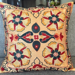 Suzani Pillowcase, Suzani Cushion, Uzbek Suzani, Decorative pillows