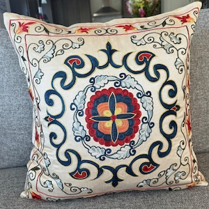 Suzani Pillowcase, Suzani Cushion, Uzbek Suzani, Decorative pillows