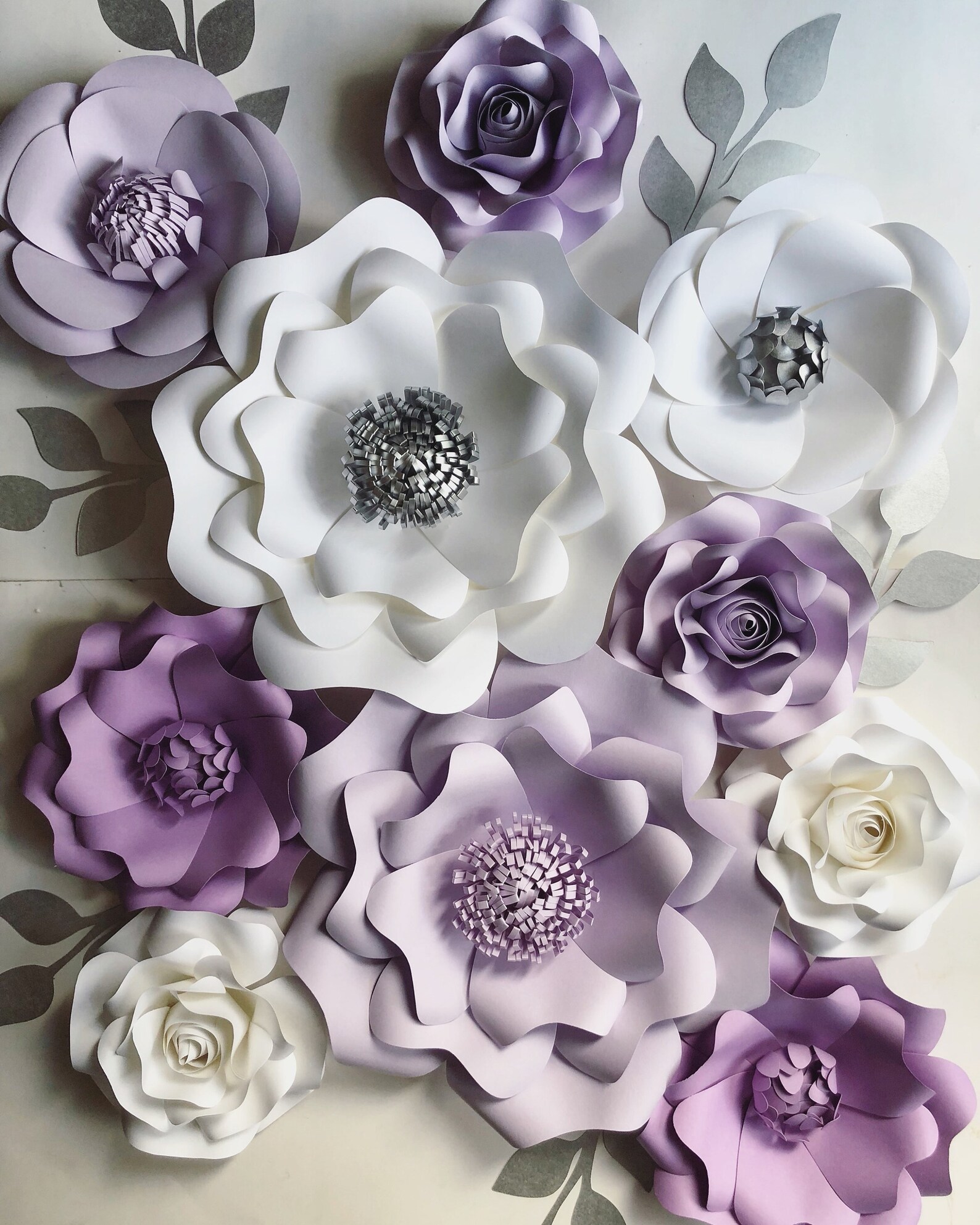 Paper Flowers Lavender Purple Nursery Wall Decor Girl Bedroom Etsy