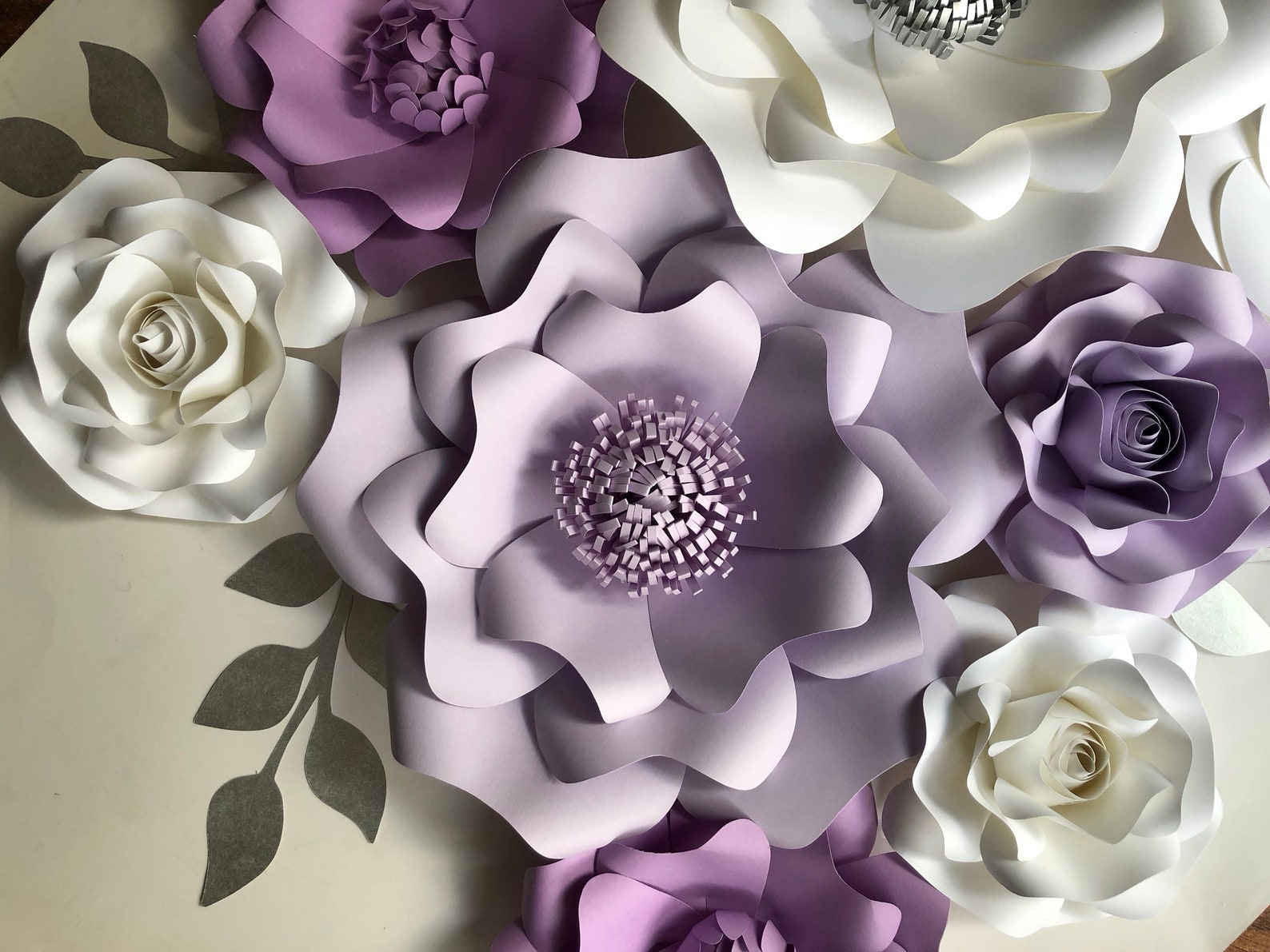 Paper Flowers Lavender Purple Nursery Wall Decor Girl Bedroom Etsy