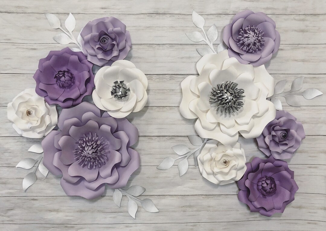 Paper Flowers Lavender Purple Nursery Wall Decor Girl Bedroom Decor Etsy