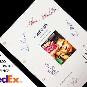 Fight Club Film Sceneggiatura del film Firme Autografi Ristampa Edward Norton Brad Pitt Helena Bonham Carter Jared Leto Polpettone Zach Grenier