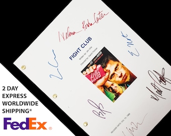 Fight Club Film Movie Script Signatures Autographs Reprint Edward Norton Brad Pitt Helena Bonham Carter Jared Leto Meat Loaf Zach Grenier