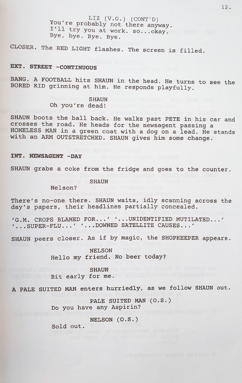 Shaun of the Dead Zombie Film Movie Script With Signatures Etsy UK