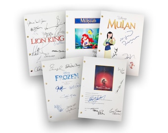 The Disney Classic Collection Movie Script Screenplay with Signature Autograph Reprints Frozen Lion King Mulan Little Mermaid Beauty & Beast