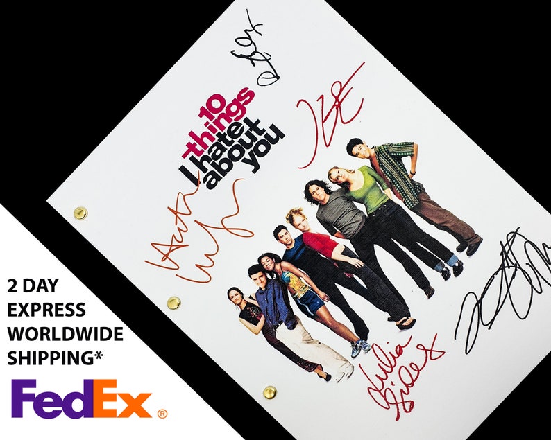 10 Things I Hate About You Movie Script Screenplay Signatures Autograph