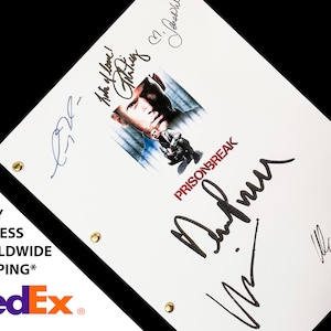 Sceneggiatura pilota della serie TV Prison Break Sceneggiatura con firme Autografi Ristampa Wentworth Miller Dominic Purcell Robin Tunney Wade Williams