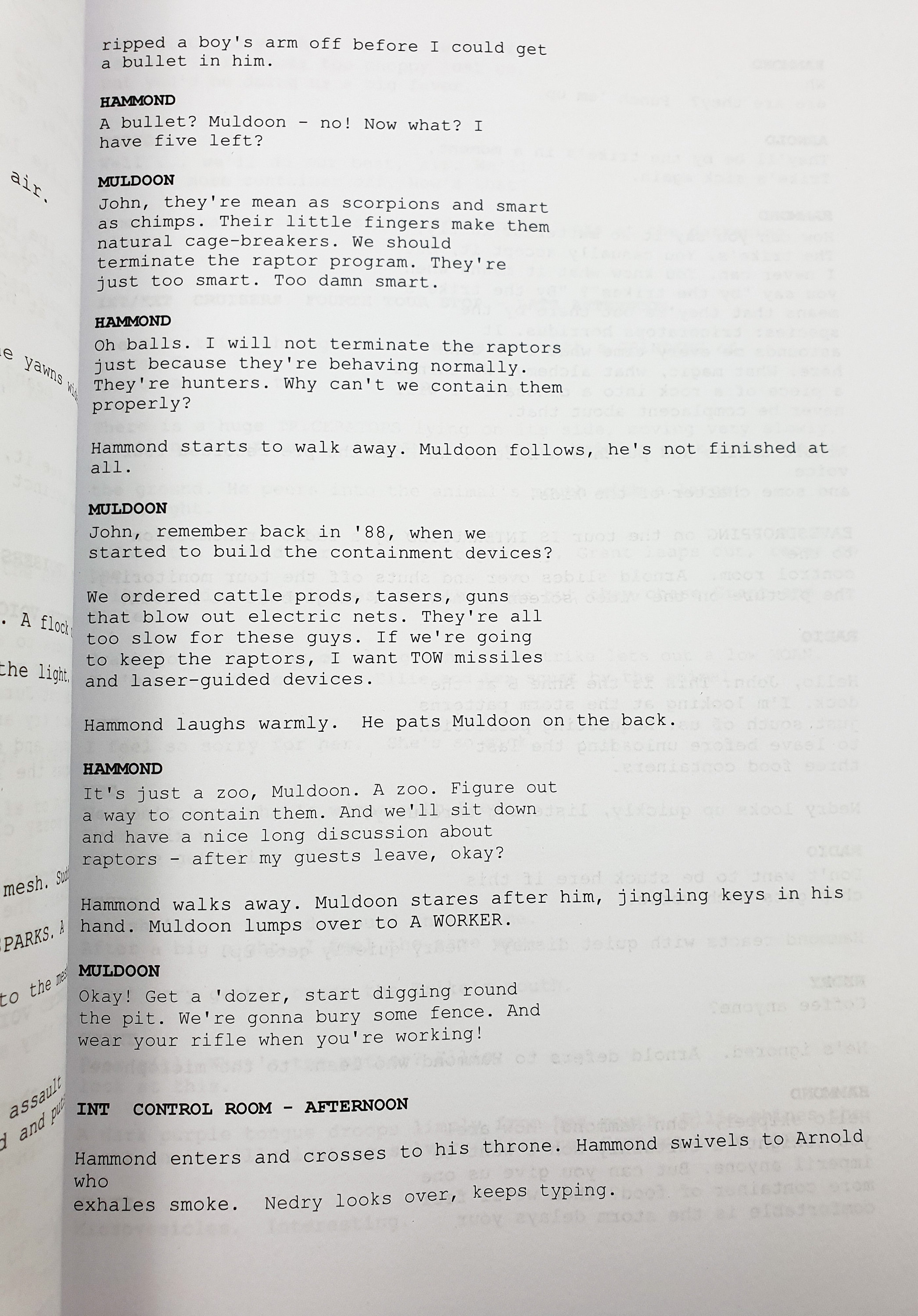 El Jeff Script Jurassic Park Film Movie Script Screenplay - Sam Neill Samuel L Jackson ...