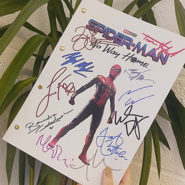 Spider-man No Way Home Película Guión guion con autógrafos de firma Reimpresión Tom Holland Andrew Garfield Tobey Maguire Zendaya
