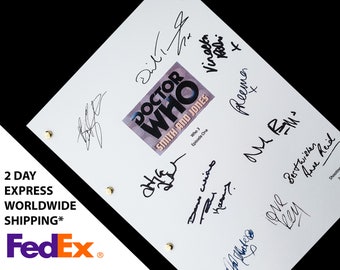 May include: A white script page from the Doctor Who television series, signed by the cast and crew. The page features the title "Doctor Who" and the episode title "Who 3, Episode One".
