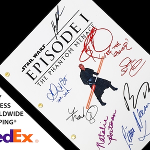 Guión de la película La amenaza fantasma Episodio I de Star Wars Reimpresión del guión Jedi Skywalker Ewan McGregor Natalie Portman Liam Neeson Frank Oz