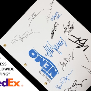Finding Nemo Film Movie Script Screenplay with Signatures Autographs Reprint Disney Pixar Albert Brooks Marlin William Dafoe Ellen Degeneres