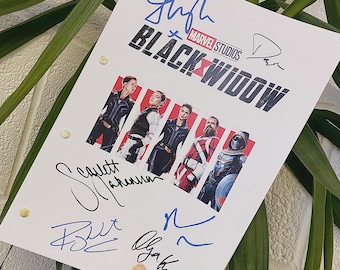 Black Widow Movie Film Script Screenplay with Signatures Autographs Reprint - Scarlett Johansson Florence Pugh Rachel Weisz Ray Winstone