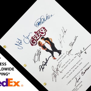 Grease Film Script Screenplay with Signatures Autographs Reprint John Travolta Olivia Newton-John Eve Arden Stockard Channing Frankie Avalon