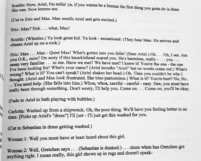 The Little Mermaid Script Gina's Blog