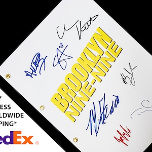 Brooklyn Nine-Nine TV-Film Drehbuch Drehbuch mit Unterschriften Autogramm Nachdruck Andy Samberg Stephanie Beatriz Terry Crews Melissa Fumero
