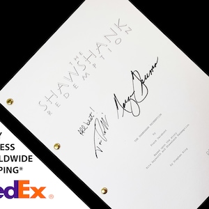 The Shawshank Redemption Film Movie Script Screenplay with Signatures Autograph Reprint Tim Robbins Morgan Freeman Bob Gunton William Sadler