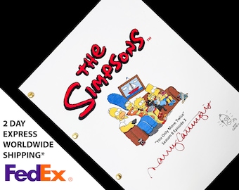 The Simpsons TV Script Screenplay with Signatures Autograph Reprint You Only Move Twice - Matt Groenin Cartwrightg Nancy Cartwright Homer