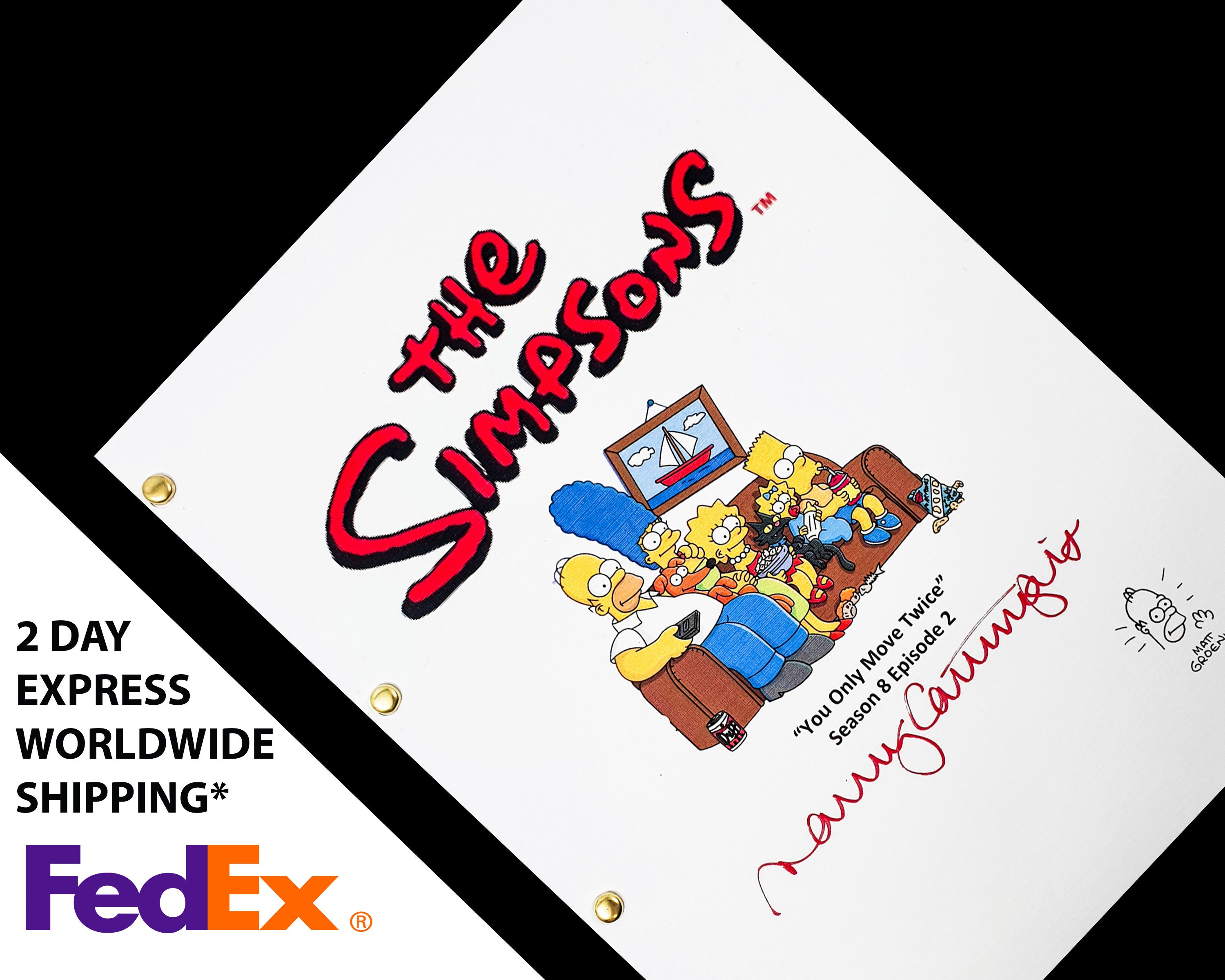 The Simpsons Tv Script Screenplay With Signatures Autograph Etsy