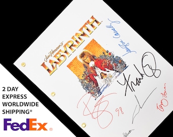 Labyrinth Film Movie Script Signatures Autographs Reprint David Bowie Jareth Goblin King Jim Henson Terry Jones Jennifer Connelly Frank Oz