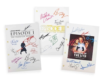 Guiones cinematográficos, guiones de películas y trilogía de precuelas de Star Wars: La amenaza fantasma El ataque de los clones La venganza de los Jedi Sith
