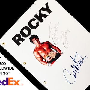 Rocky Film Movie Script Screenplay with Signatures Autograph Reprint Boxing Balboa 70s - Sylvester Stallone Carl Weathers