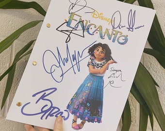 Encanto Movie Script Signatures Autograph Reprint Stephanie Beatriz Wilmer Valderrama Diane Guerrero Lin Manuel Miranda John Leguizamo