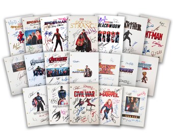 The Marvel MCU Mega Extra Bundle 19 Scripts Screenplay with Signatures Autograph Reprints Avengers Spiderman Deadpool X-Men Captain America