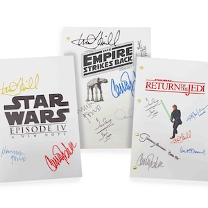 Guiones cinematográficos y guiones de películas de la trilogía original de Star Wars: Una nueva esperanza El imperio contraataca El regreso del Jedi Ciencia ficción Luke Skywalker