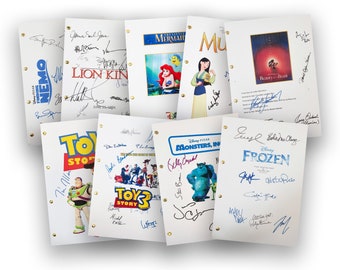 The Disney Ultimate Bundle 9 Scripts Screenplay with Signatures Autograph Reprints Lion King Frozen Mulan Toy Story Finding Nemo Beauty